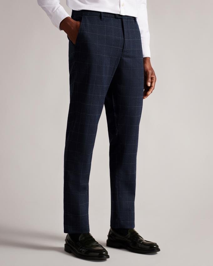 Pantalon Ted Baker Camburn Fit Check Bleu Marine Homme | AUE-55408239